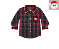 PRE ORDER Boys French Knot Vintage Christmas Dreams Button Down Polo | ETA to LBS: OCTOBER