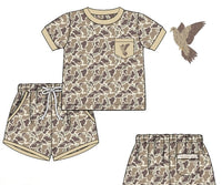 Boys French Knot Dove Day Short Set
