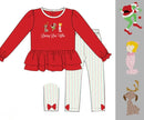 PRE ORDER Girls French Knot Whoville Christmas Legging Set | ETA to LBS: OCTOBER