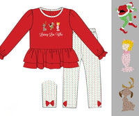 PRE ORDER Girls French Knot Whoville Christmas Legging Set | ETA to LBS: OCTOBER