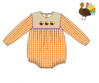 PRE ORDER Boys French Knot Little Turkeys Bubble | ETA to LBS: SEPTEMBER