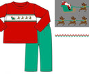 PRE ORDER Boys Smocked Here Comes Santa Claus Pant Set | ETA to LBS: OCTOBER