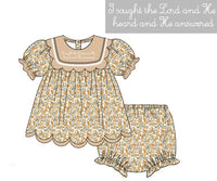 PRE ORDER Girls Embroidered I Trust in God Bloomer Set & Dress | ETA to LBS: SEPTEMBER