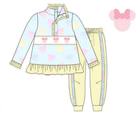 PRE ORDER Girls Smocked Preppy Mouse Jogger Set | ETA to LBS: DECEMBER