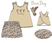 Girls French Knot Dove Day Skort Set