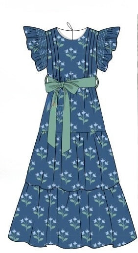PRE ORDER Women’s Blue Willow Midi Dress | ETA to LBS: SEPTEMBER