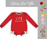 PRE ORDER Girls French Knot Whoville Christmas Bubble | ETA to LBS: OCTOBER