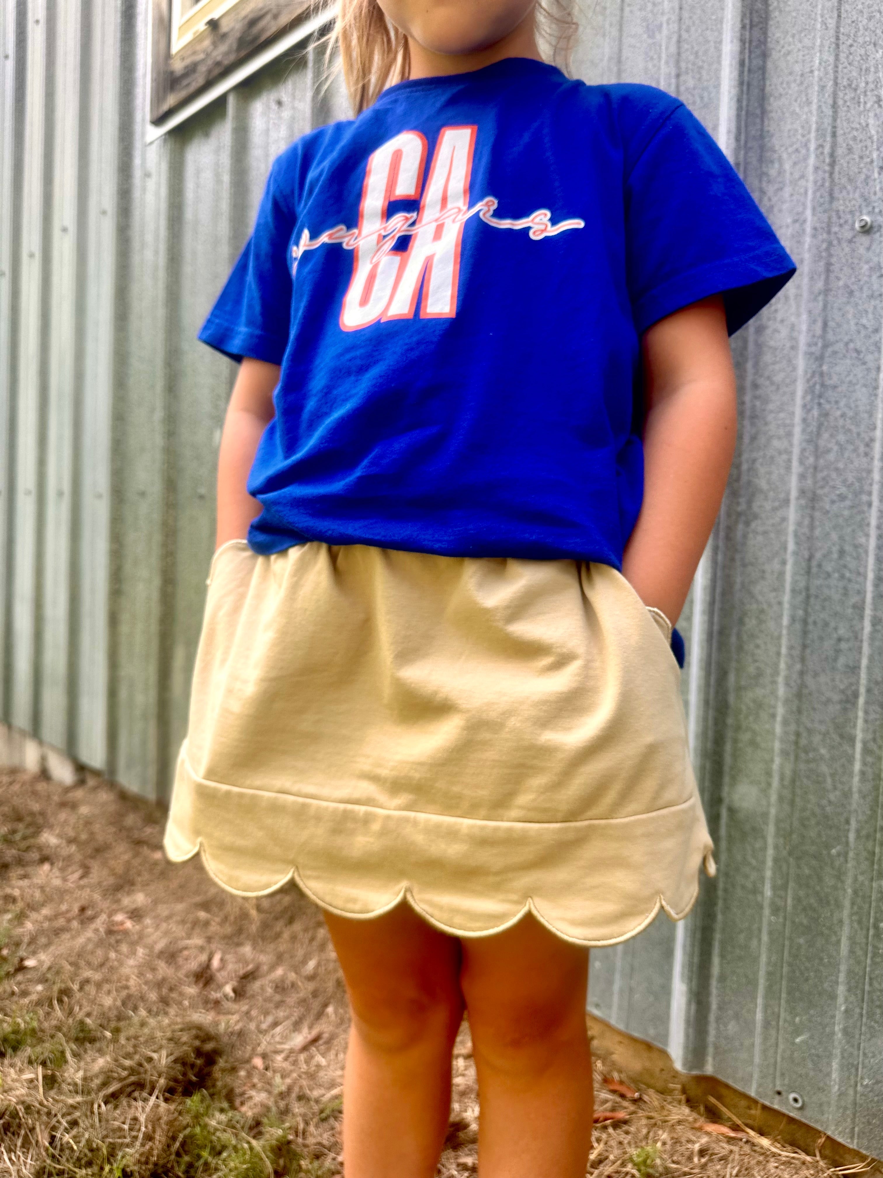 Girls Scalloped Skorts