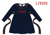 PRE ORDER Girls Custom Smock Velvet Plaid Tidings Bloomer Set & Dress | ETA to LBS: OCTOBER