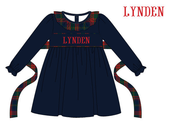 PRE ORDER Girls Custom Smock Velvet Plaid Tidings Bloomer Set & Dress | ETA to LBS: OCTOBER