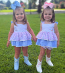 Girls French Knot “Howdy Darlin”Boot Scootin’ Cuties Bloomer Set & Dress