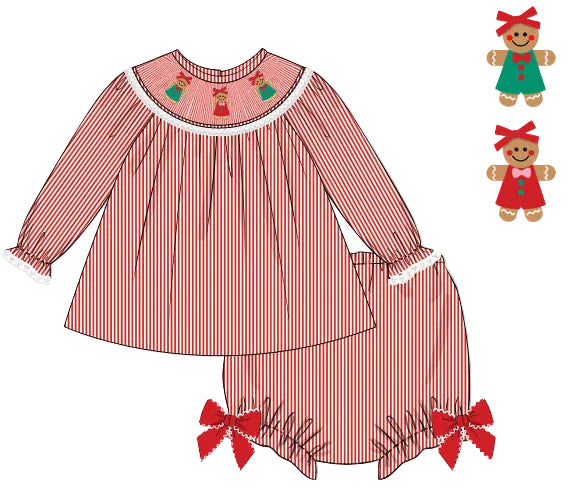 PRE ORDER Girls Smocked Vintage Gingerbreads Bloomer Set & Dress | ETA to LBS: OCTOBER