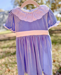 Girls Blue Ice Velvet Dress