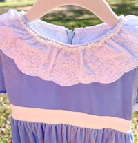 Girls Blue Ice Velvet Bubble