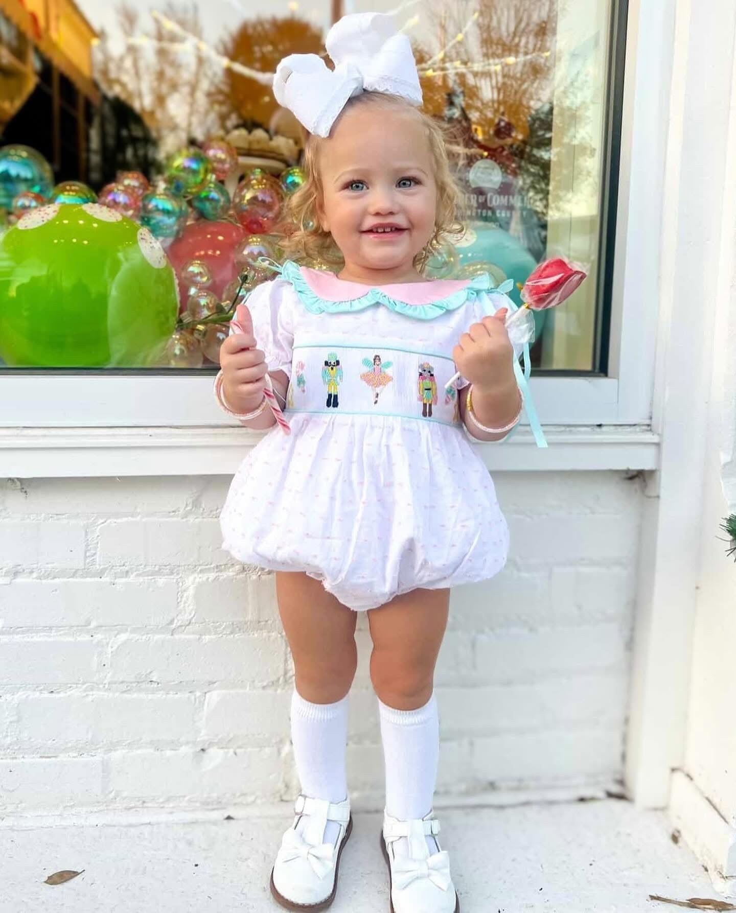 Girls Nutcracker Dreams Smocked Bubble Little Bluebird Smocks Girls Nutcracker Dreams Smocked Bubble Little Bluebird Smocks