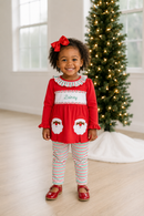 PRE ORDER Girls Custom Smock Dark Skin Santa Pocket Legging Set | ETA to LBS: OCTOBER