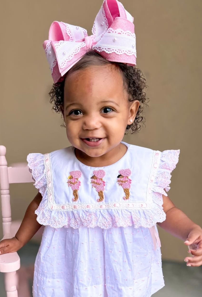 Girls French Knot Dark Skin Little Miss Dolly Bubble