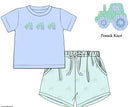PRE ORDER Boys French Knot Big Green Tractor Short Set | ETA to LBS: Late March