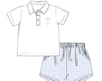 PRE ORDER Boys Blue Gingham Short Set | ETA to LBS: Late March