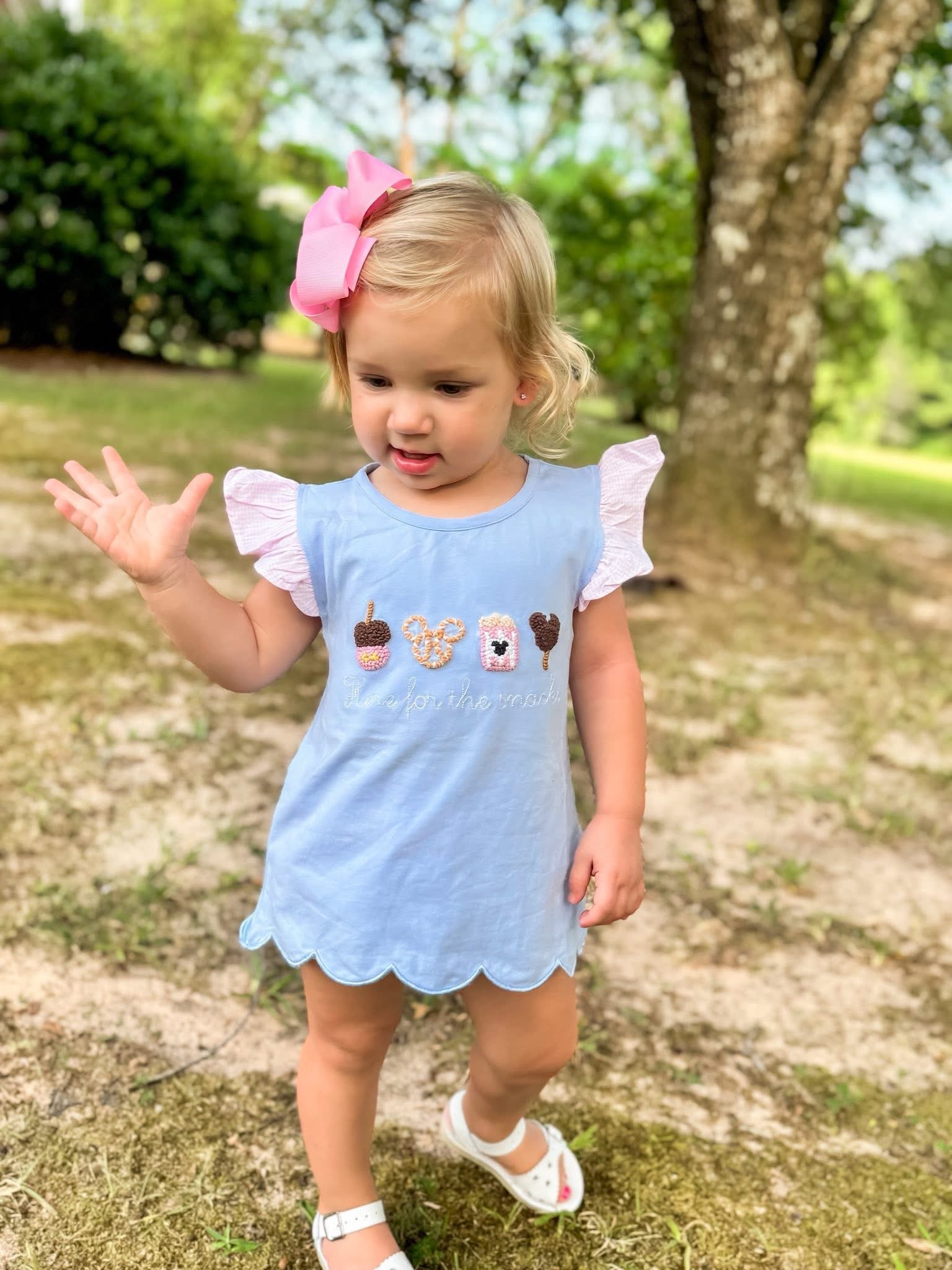 Girls French Knot Snacks Short Set