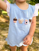 Girls French Knot Snacks Short Set