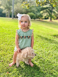 Girls French Knot Safari Mouse Bloomer Set RTS