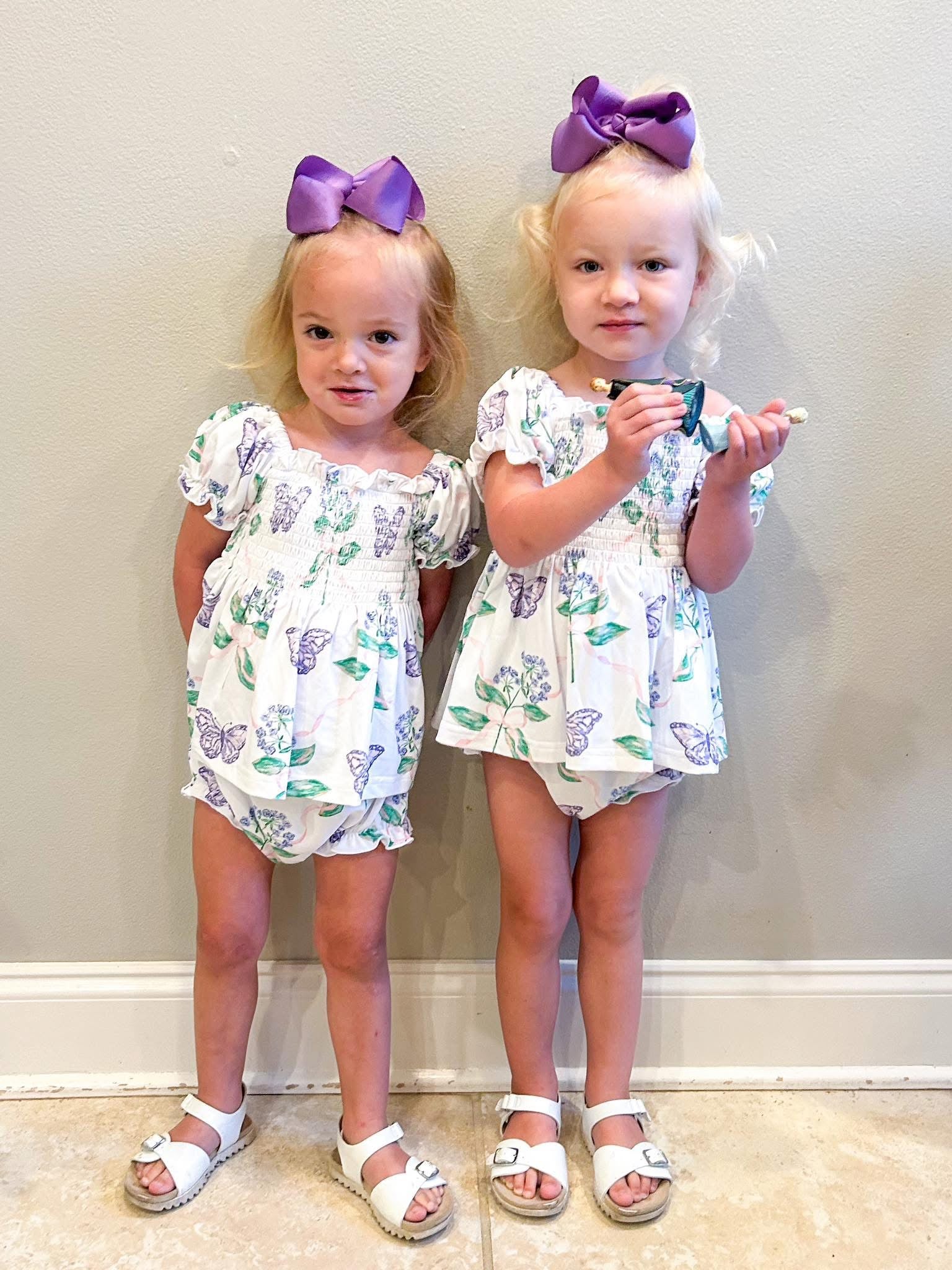 Girls Butterfly Garden Knit Bloomer Set