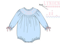 PRE ORDER Girls Custom Smock Blushing Blue Satin Bubble | ETA to LBS: DECEMBER
