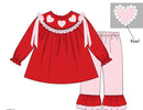 PRE ORDER Girls Smocked Pearl of my Heart Swiss Dot Ruffle Pant Set Set | ETA to LBS: DECEMBER