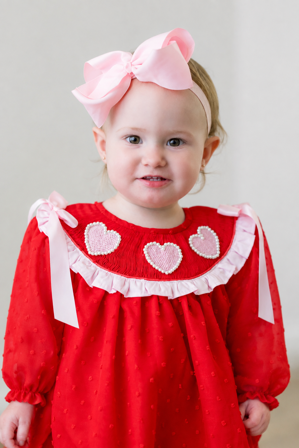 PRE ORDER Girls Smocked Pearl of my Heart Swiss Dot Ruffle Pant Set Set | ETA to LBS: DECEMBER