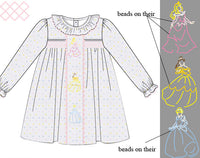 PRE ORDER Girls Embroidered & Beaded Royal Princesses Bloomer Set & Dress | ETA to LBS: DECEMBER
