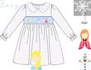 PRE ORDER Girls Smocked & Beaded Snowflake Fairytale Bloomer Set & Dress | ETA to LBS: DECEMBER