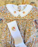 Girls Hand Embroidered Turkey Knee High Socks