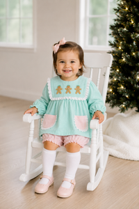 PRE ORDER Girls French Knot Mint Gingerbreads Bloomer Set | ETA to LBS: OCTOBER