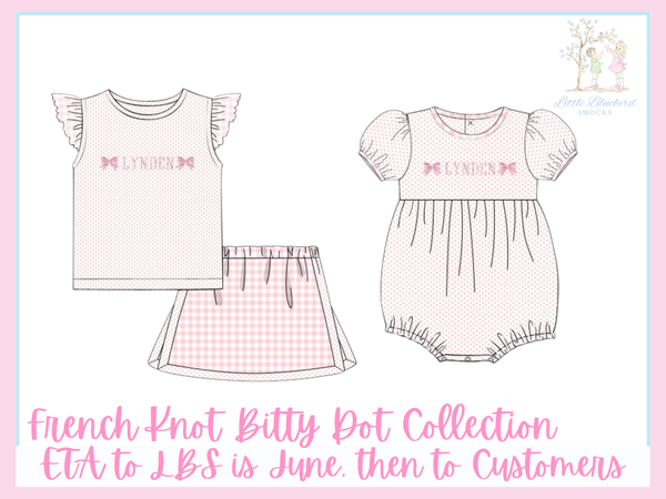 PRE ORDER Girls French Knot Custom Name Bitty Dot Bubble | ETA to LBS: JUNE