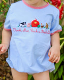Boys French Knot Oink, Moo, Cock-a-Doodle Doo Bubble