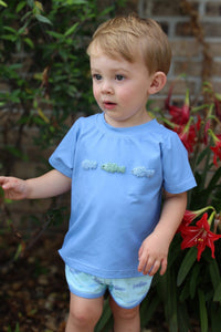 Boys French Knot Fish Short Set