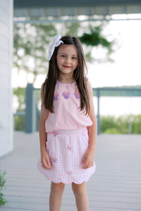 Girls French Knot Mouse Skort Set