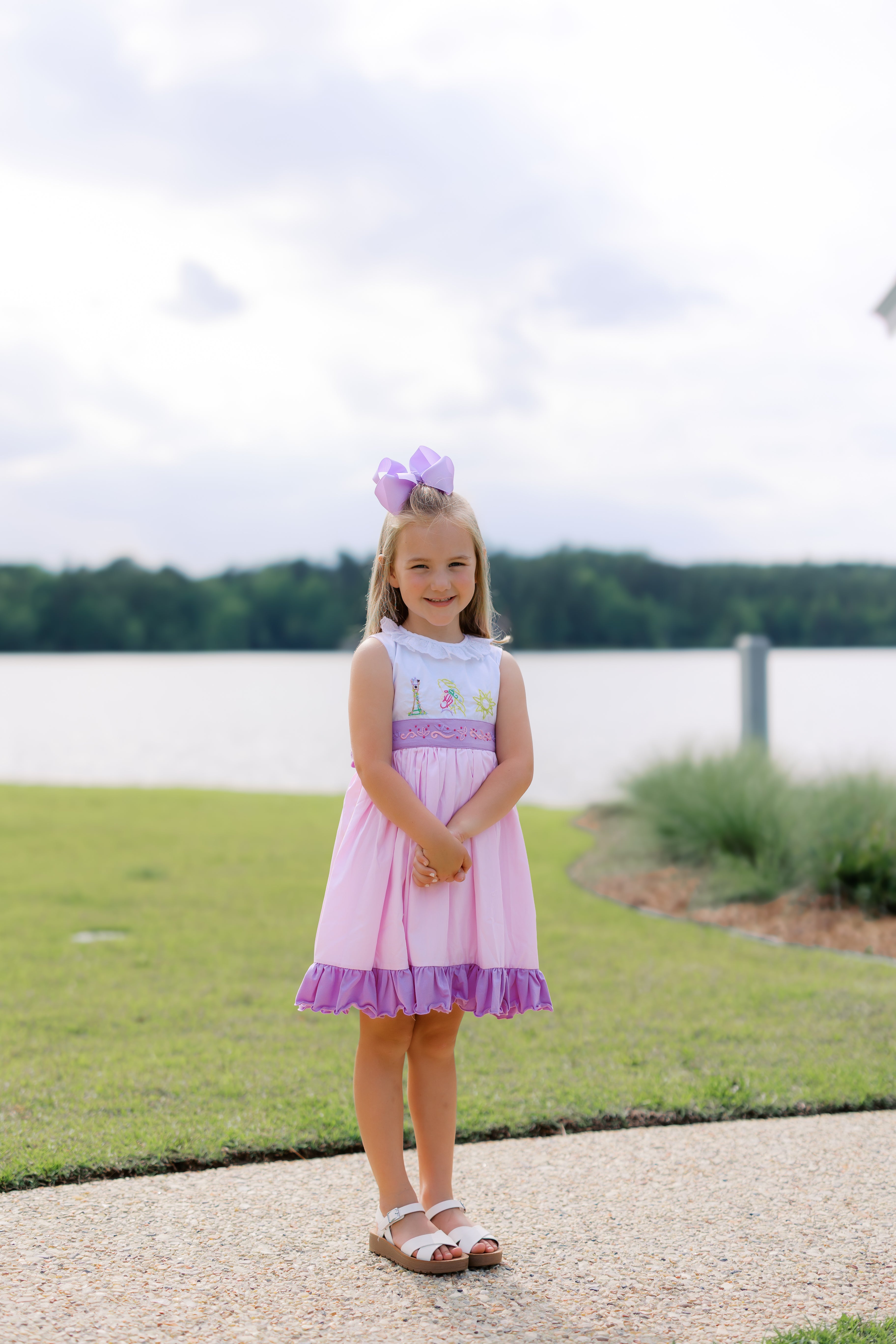 Girls Embroidered Flower Gleam and Glow Bloomer Set & Dress