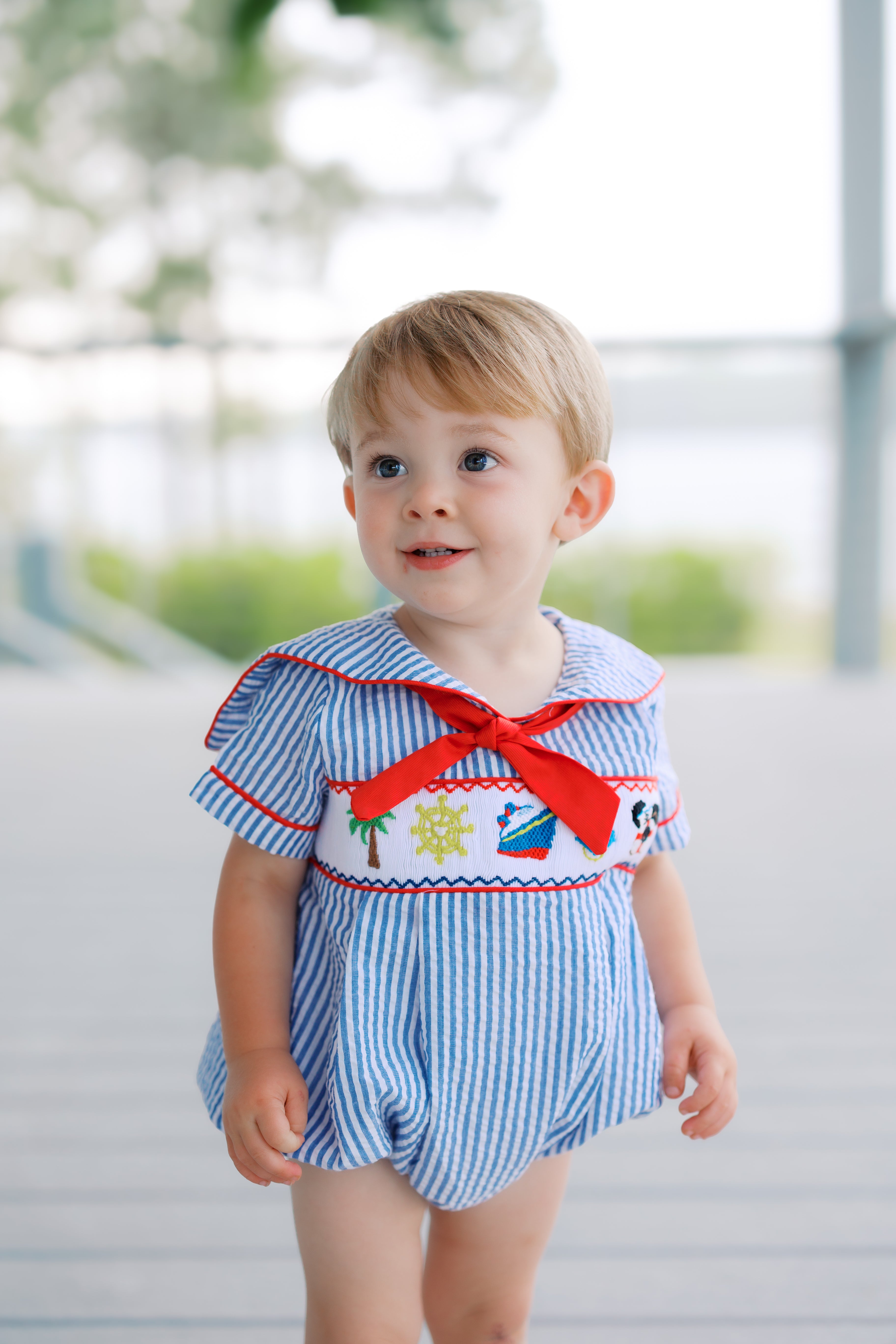 Boys Smocked Cruising Mouse Bubble