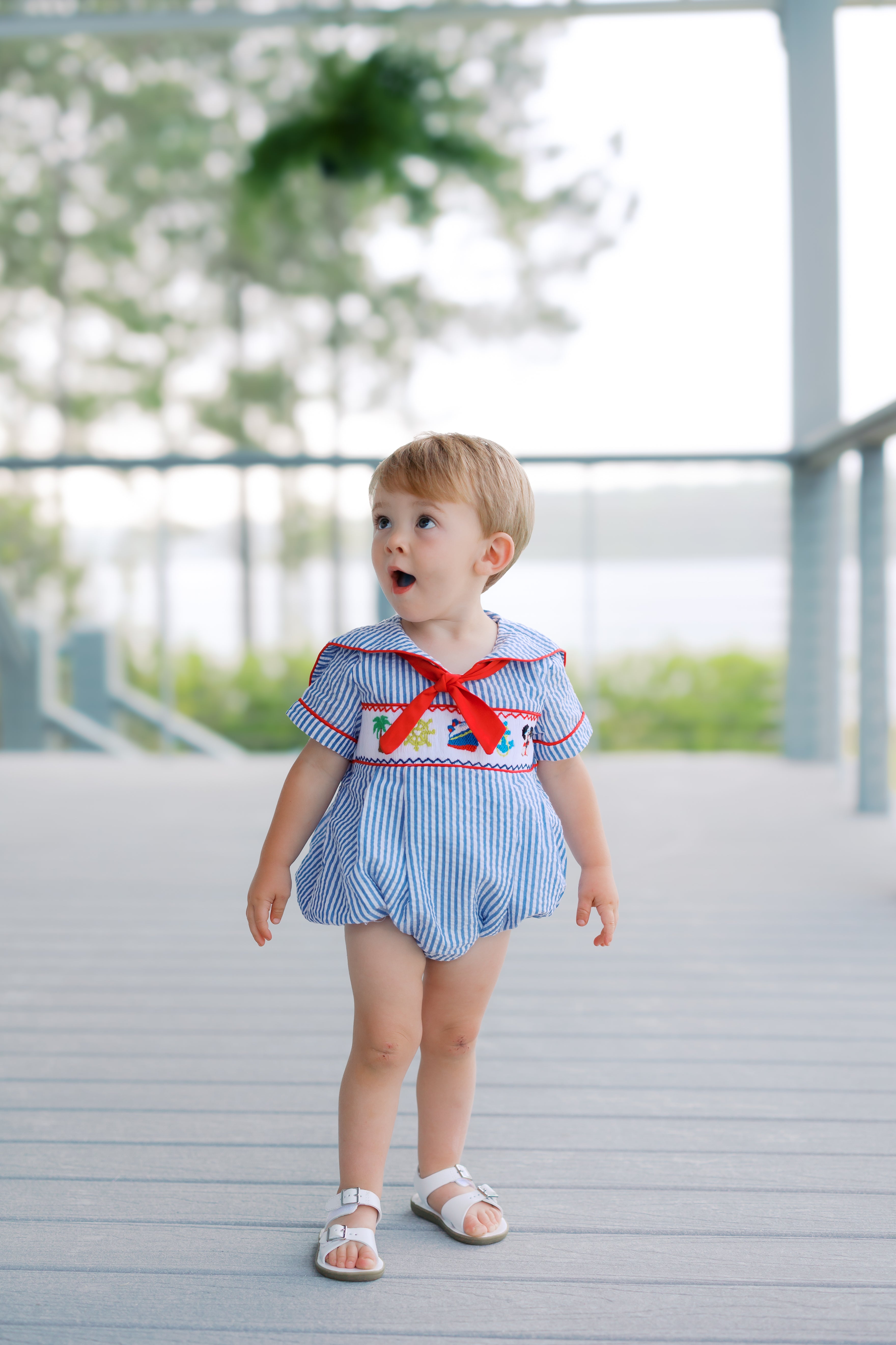 Boys Smocked Cruising Mouse Bubble