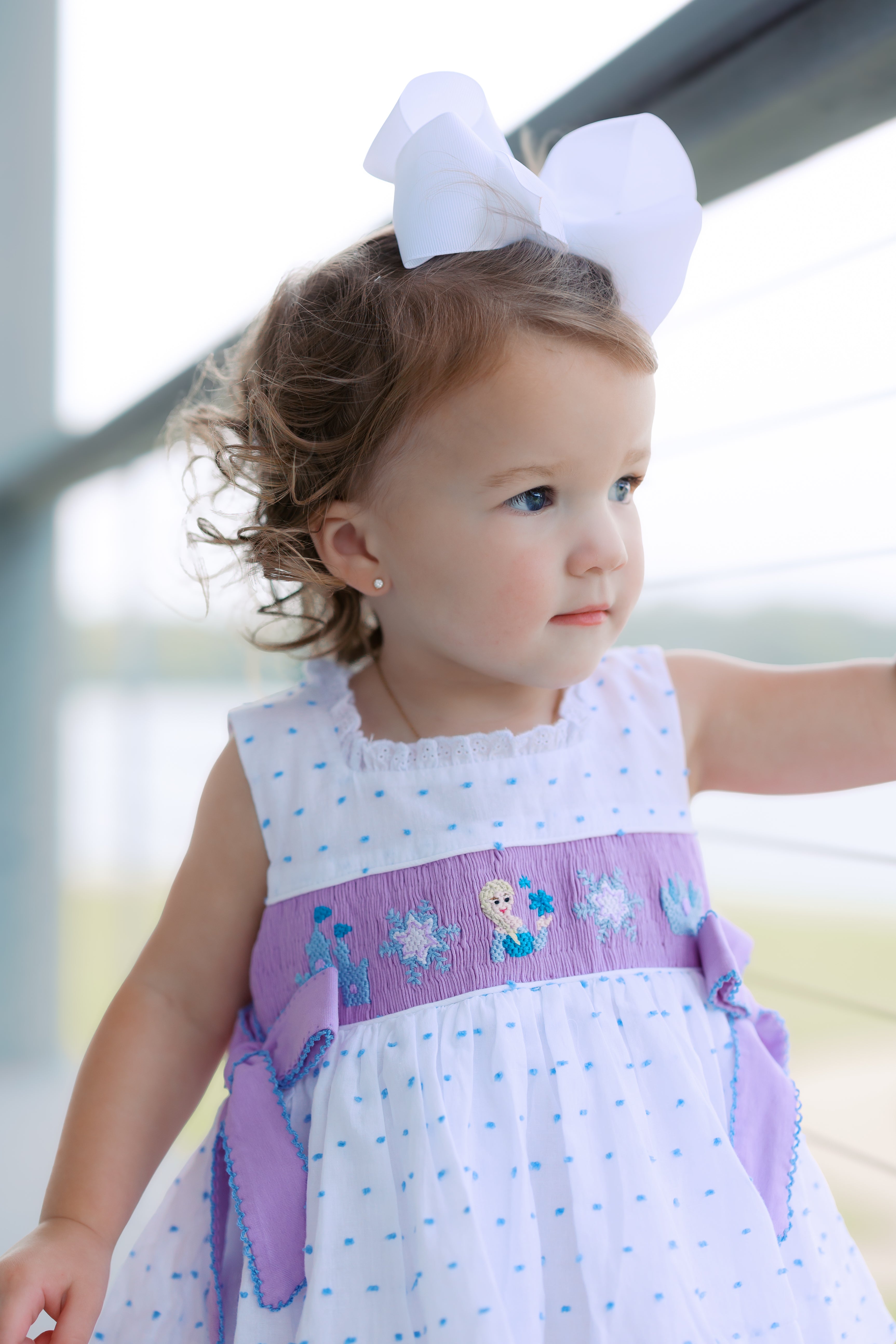 Girls Smocked Ice Queen Bloomer Set & Dress