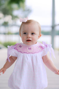 Girls Smocked Pearl Mouse Bubble