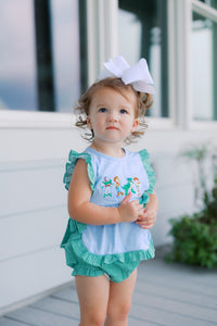 Girls Embroidered Toy Friends Bloomer Set