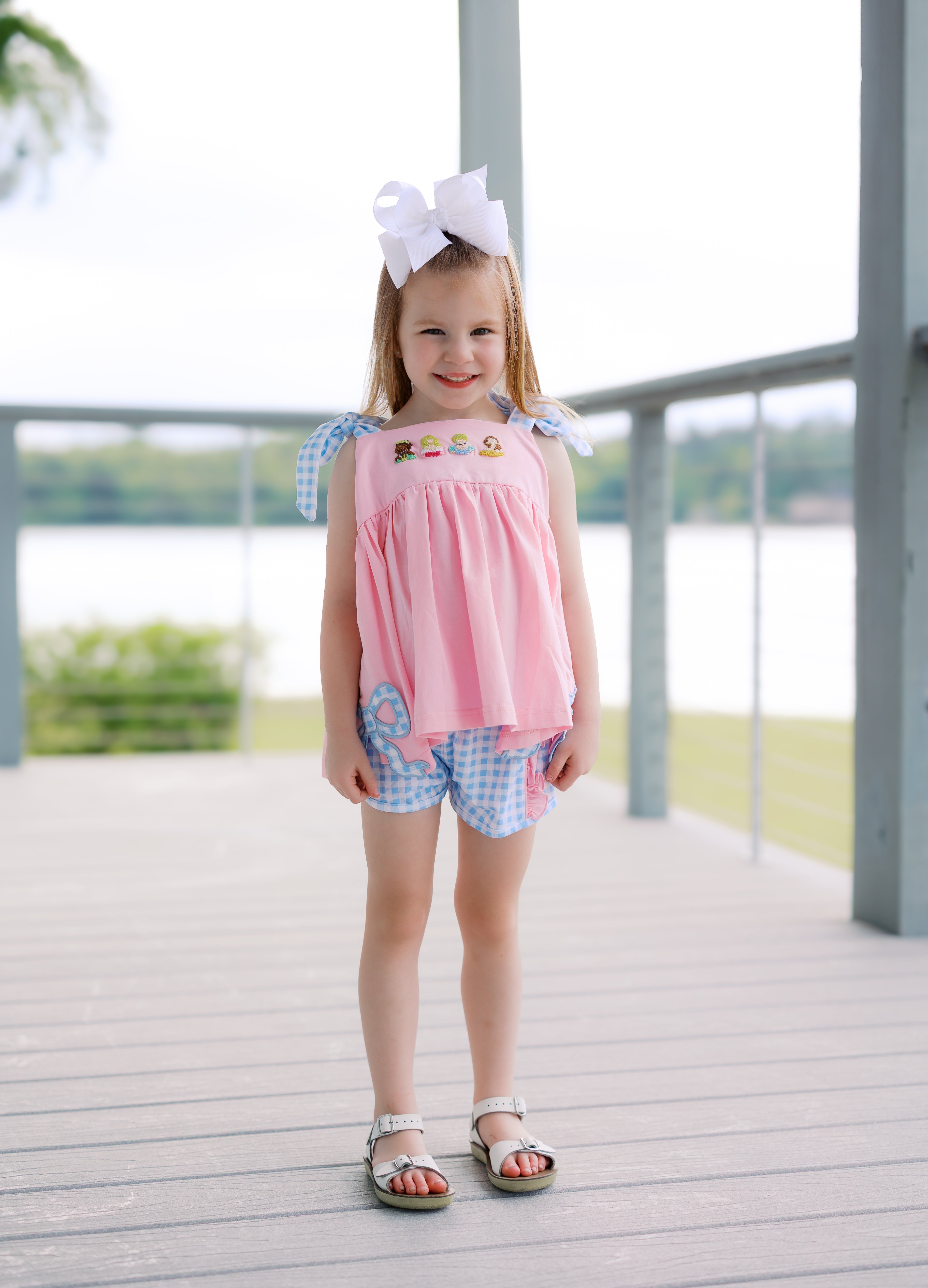 Girls French Knot Royal Princesses Short Set