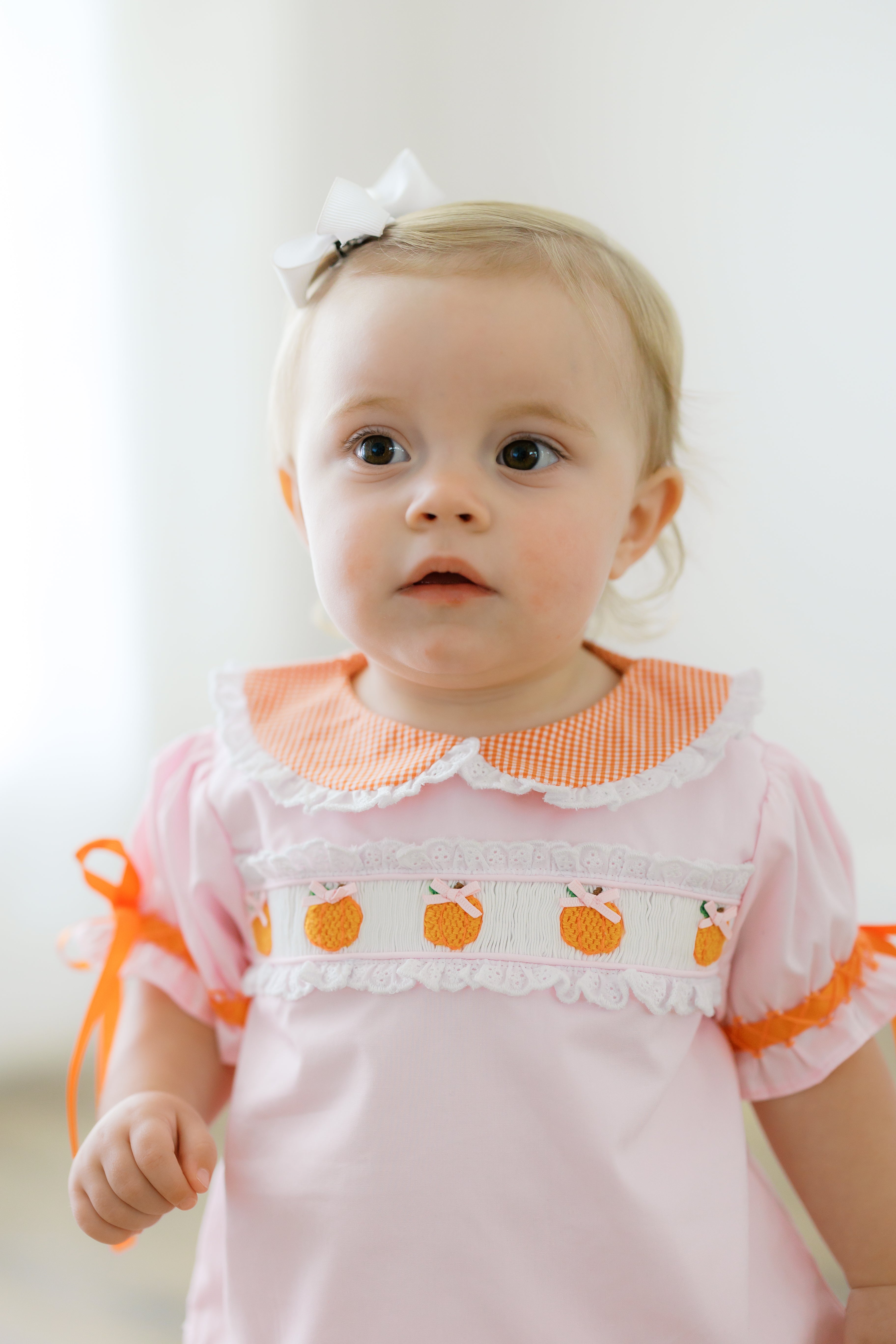 PRE ORDER Girls Smocked Pretty Pumpkins Bubble | ETA to LBS: SEPTEMBER