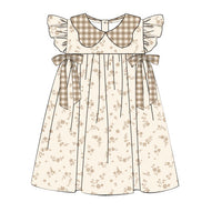 PRE ORDER Girls Fall Gingham Floral Dress | ETA to LBS: SEPTEMBER