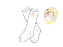 PRE ORDER Girls Hand Embroidered Turkey Knee High Socks | ETA to LBS: SEPTEMBER