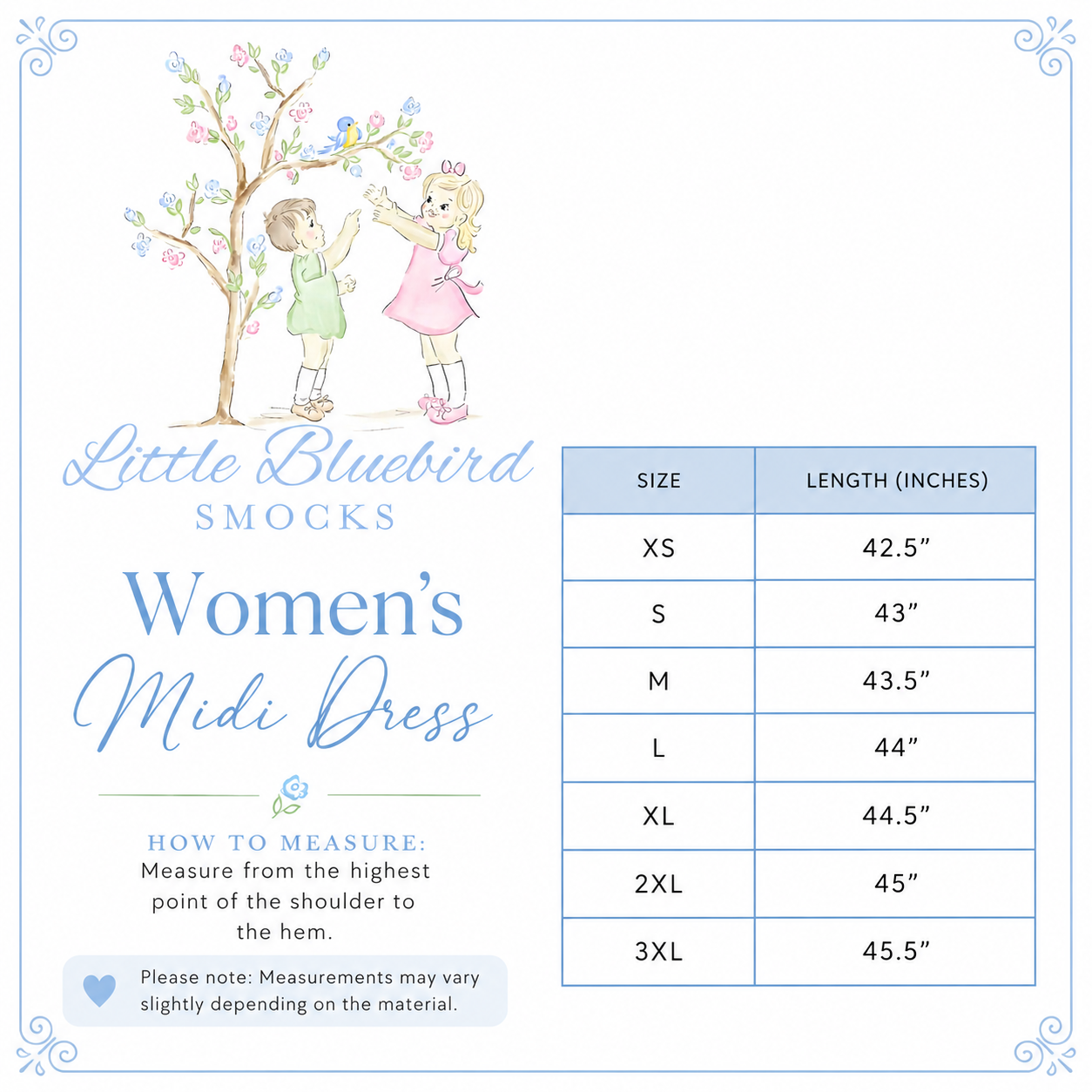 PRE ORDER Women’s Blue Willow Midi Dress | ETA to LBS: SEPTEMBER