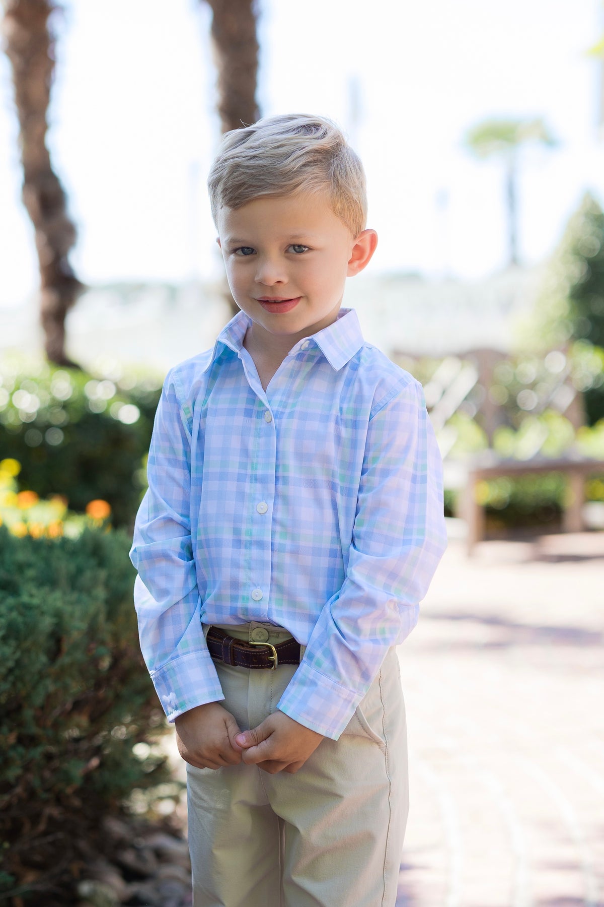PRE ORDER Boys & Men’s Mint and Blue Plaid Button Down Polo | ETA to LBS: FEBRUARY